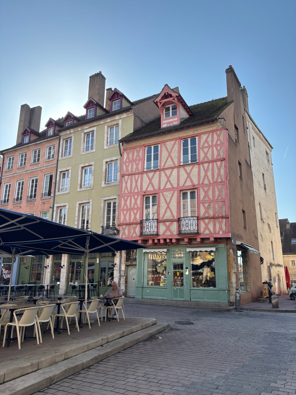 Case a graticcio colorate nel centro storico di Chalon-sur-Saône